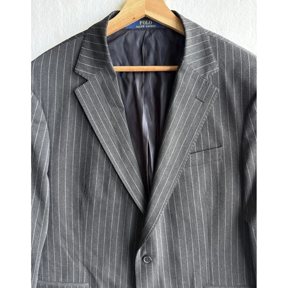Polo Ralph Lauren Modern Fit Pinstriped Blazer Gray Men's Size 44R